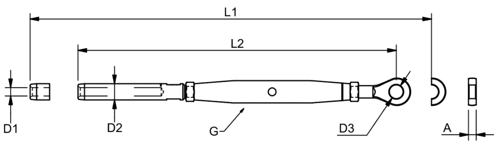 19xxxx rigging screw eye/terminal